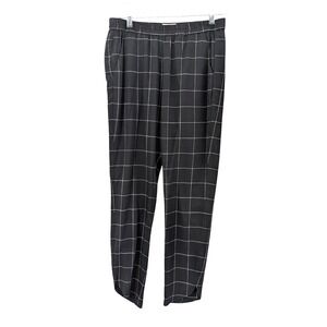 Marine Layer Black Windowpane Plaid Tencel Pants‎ Size Medium Minimalist Casual
